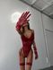 Жіноче сексуальне боді з комплектацією+рукавички у подарунок червоне