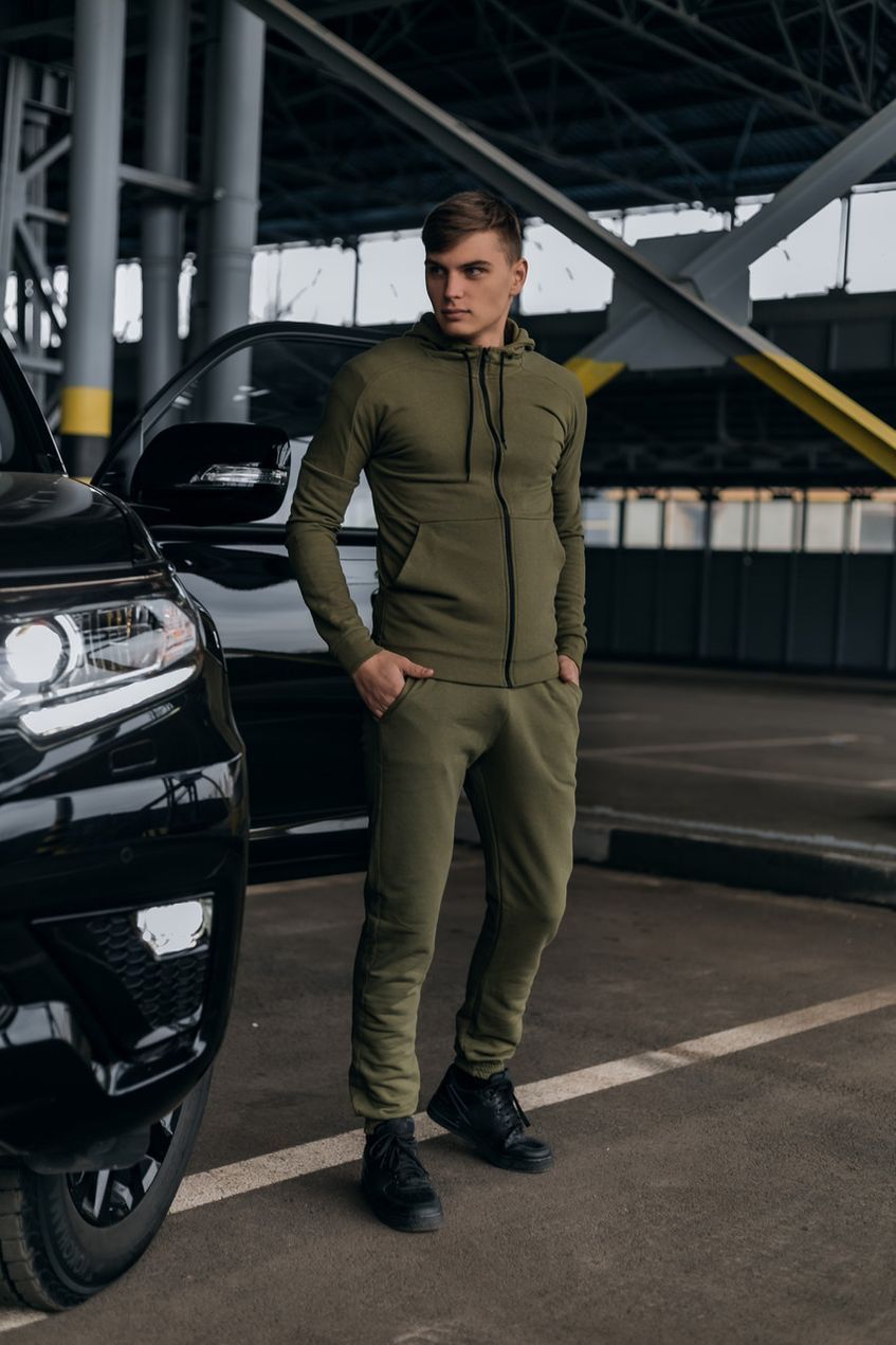 Мужские штаны Cosmo из трикотажа с манжетами INT-1598613374 Хаки, L