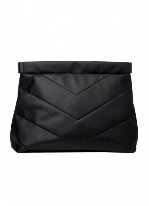 Жіноча велика сумка Sambag Shopper строчена чорна SB-93383001