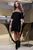 Жіноча вільна сукня з коміром-стійкою SEV-1307.3969 Чорний з кавою, M