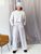 Жіночий костюм двійка укорочена кофта та штани LL-082 Білий, 42-44