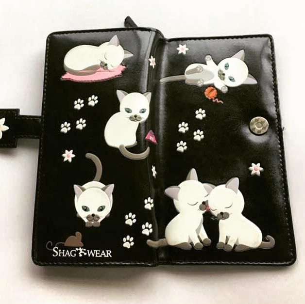 Жіночий гаманець із рельєфним принтом «сіамсіке коти» fz-0404z-F