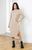 Длинное вязаное платье с воротником под горло PR-55471 (42-48) бежевый