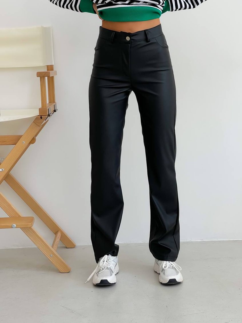 Жіночі штани з екошкіри LL-165 Чорні