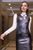 Кожаное платье-сарафан без рукавов с V-образным вырезом SEV-1298.3949 Серебро, S