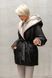 Жіноча тепла двостороння куртка з капюшоном SEV-2091.5464 чорна-бежева