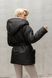 Женская теплая двухсторонняя куртка с капюшоном SEV-2091.5464 черная-бежевая