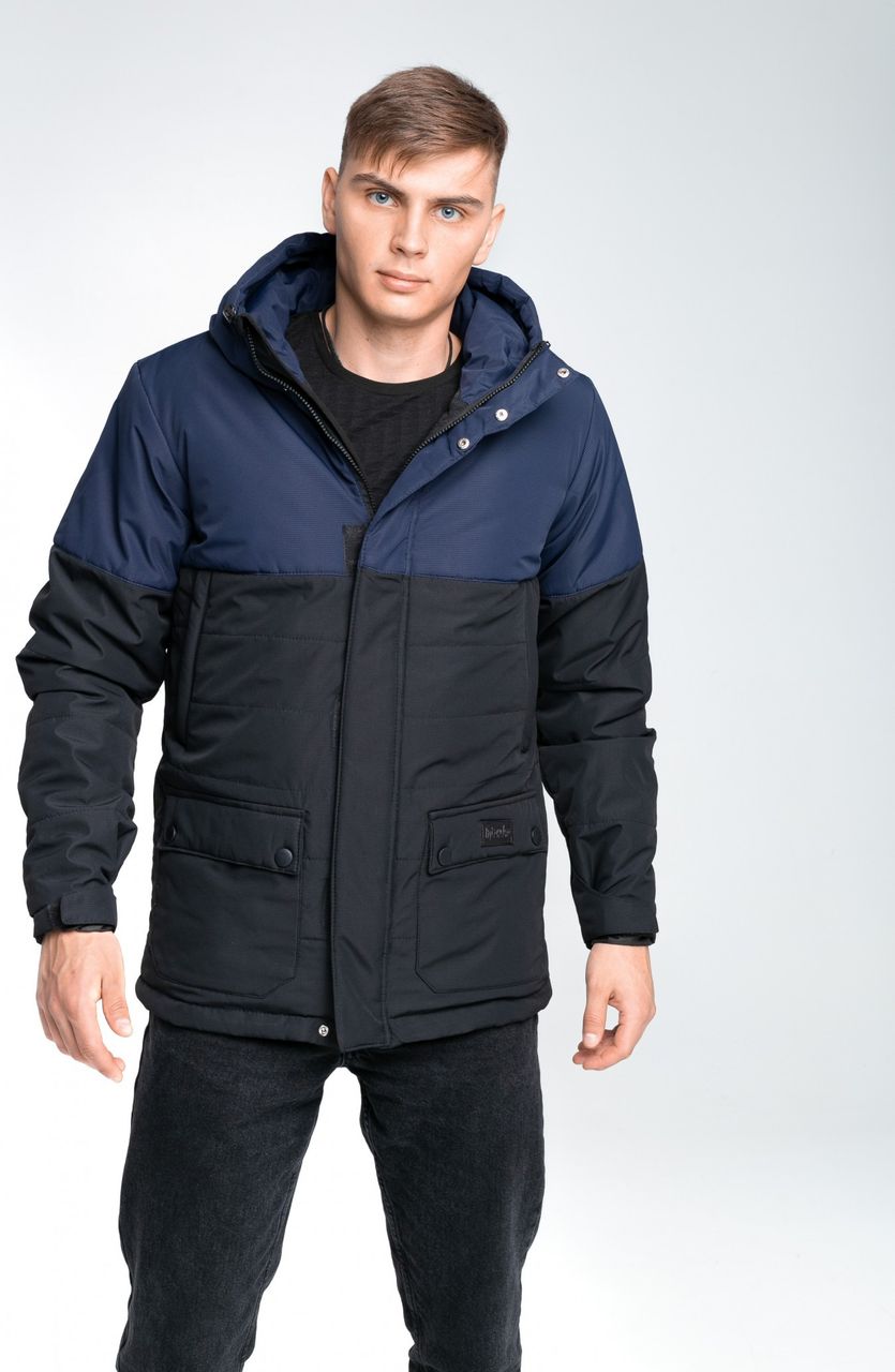 Чоловіча куртка демісезонна Waterproof INT-1589541398 Синє-чорна