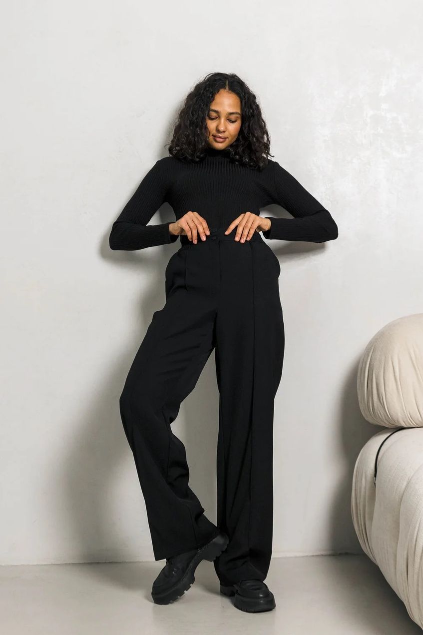 Жіночі класичні прямі брюки вільного крою SEV-2120.5529 чорні