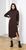 Довга жіноча сукня з воротником під горло PR-55471 (42-48) шоколадний
