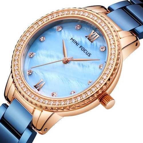 Годинник жіночий Mini Focus MF0226L Blue-Gold Diamonds AB-1095-0063 синій