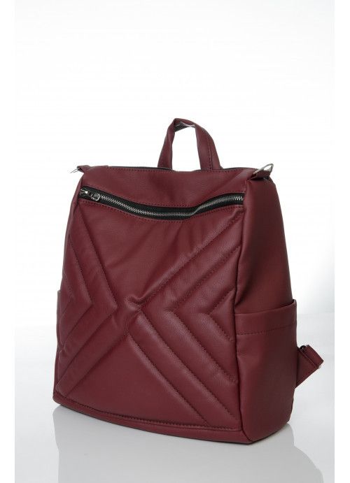 Жіночий рюкзак-сумка Sambag Trinity строчений бордовий SB-28313005