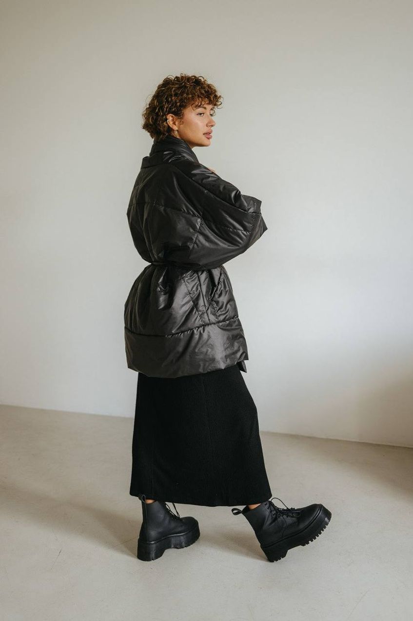 Женская куртка-трансформер свободного кроя SEV-2020-1.5248 черная