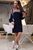 Женское свободное платье с воротником-стойкой SEV-1307.3968 Синий с кофе, M