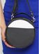 Жіноча кругла сумка Sambag Bale чорна з білим SB-52200611