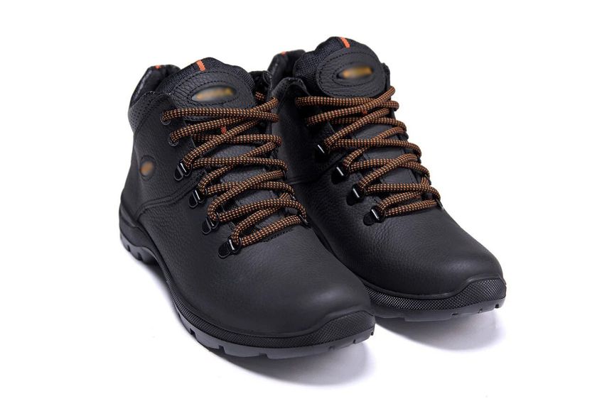 Мужские зимние кожаные ботинки Черные ПК-552