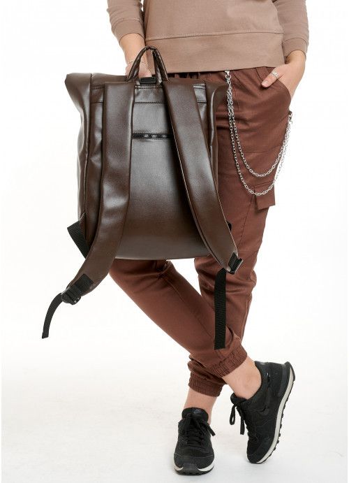 Жіночий рюкзак рол Sambag RollTop One коричневий SB-24208020