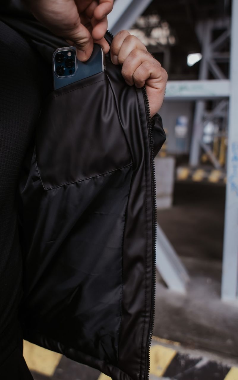Мужская демисезонная куртка из экокожи Skipper INT-1616414402 Черная