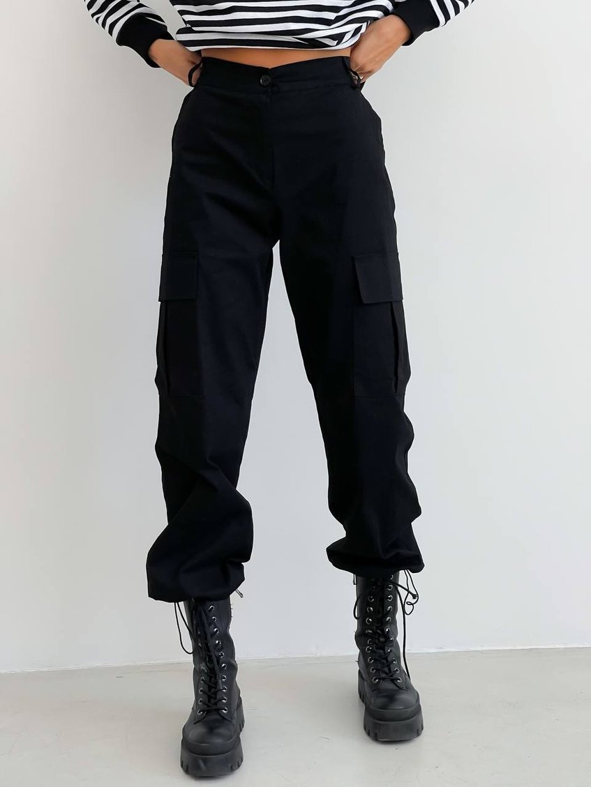 Женские брюки карго LL-161 Черные