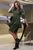 Жіноча сукня розкльошеного фасону та рукавом 3/4 SEV-1300.3987 Зелений, M
