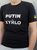 Чоловіча футболка однотонна з принтом "PUTIN XYЙLO" Чорна, S