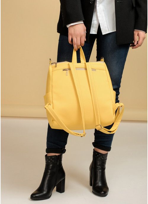 Жіночий рюкзак сумка стьобаний Sambag Trinity жовтий SB-28319028