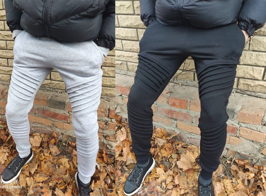 Мужские спортивные штаны с декоративными элементами ДМ-штаны на флисе