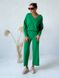 Вільний жіночий костюм кофта та штани Зелений LL-046