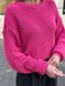 Женский вязаный свитер свободного кроя LL-225 малиновый