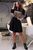 Короткое свободное платье с вставками леопардового принта SEV-1316.3975 Черный с кофе, S