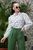 Элегантная женская блуза с цветочным принтом SEV-1328.4024 Белая с черными цветами, M