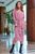 Женское вязаное платье с запахом и длиннім рукавом SEV-1261.3872 Розовый, S