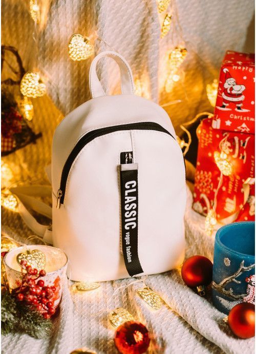 Жіночий міні рюкзак Sambag Mane MQT білий SB-18228008e