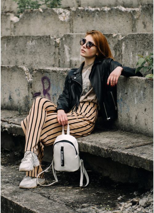 Жіночий міні рюкзак Sambag Mane MQT білий SB-18228008e