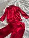 Женская шелковая пижама для повседневной носки красная