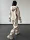 Женский утепленный костюм трехнитка на флисе NV-50804575 бежевый