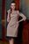 Роскошное приталенное платье миди с перьями SEV-1295.3937 Кофе с черными перьями, S