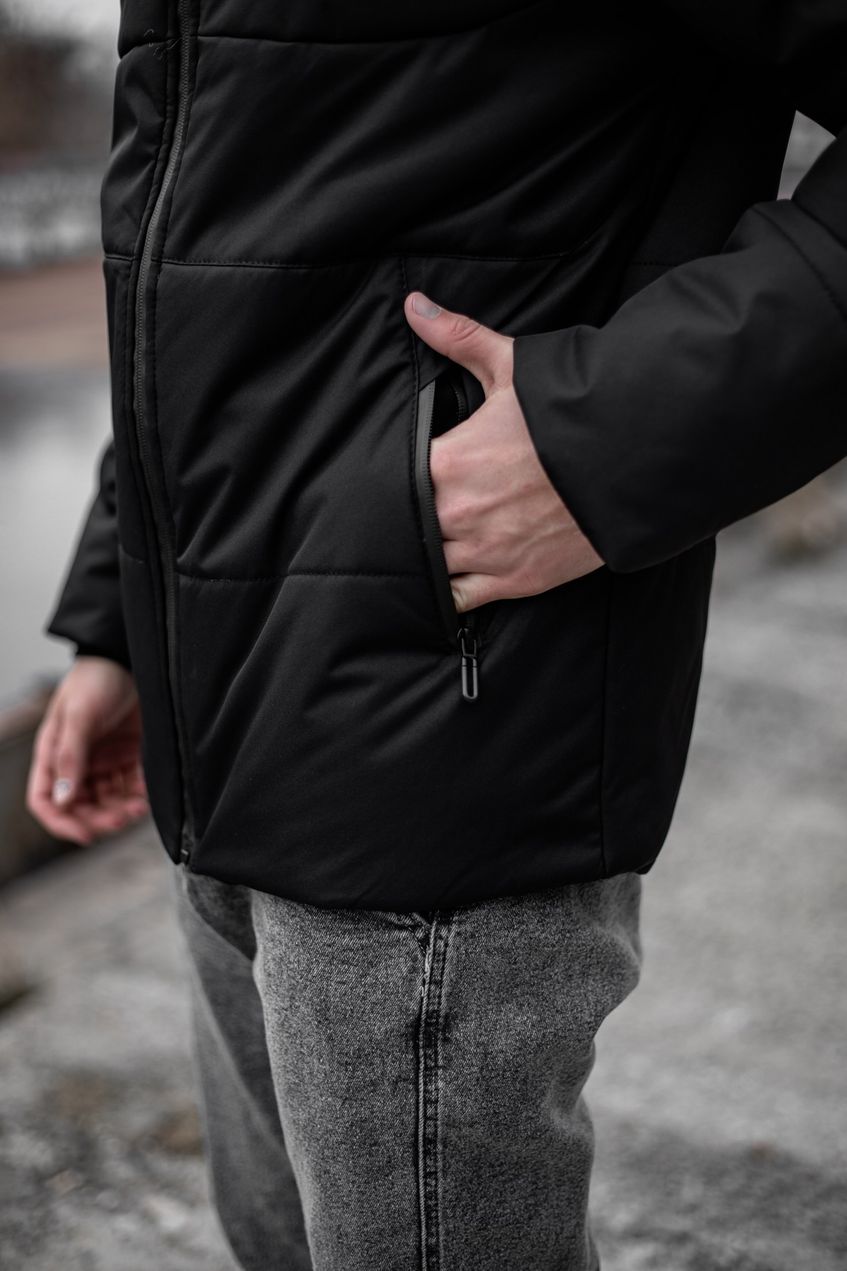 Чоловіча зимова куртка Glacier c капюшоном INT-1589543505 Чорна