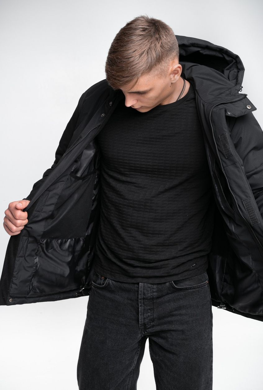 Мужская демисезонная куртка Waterproof INT-1589541372 Чёрная