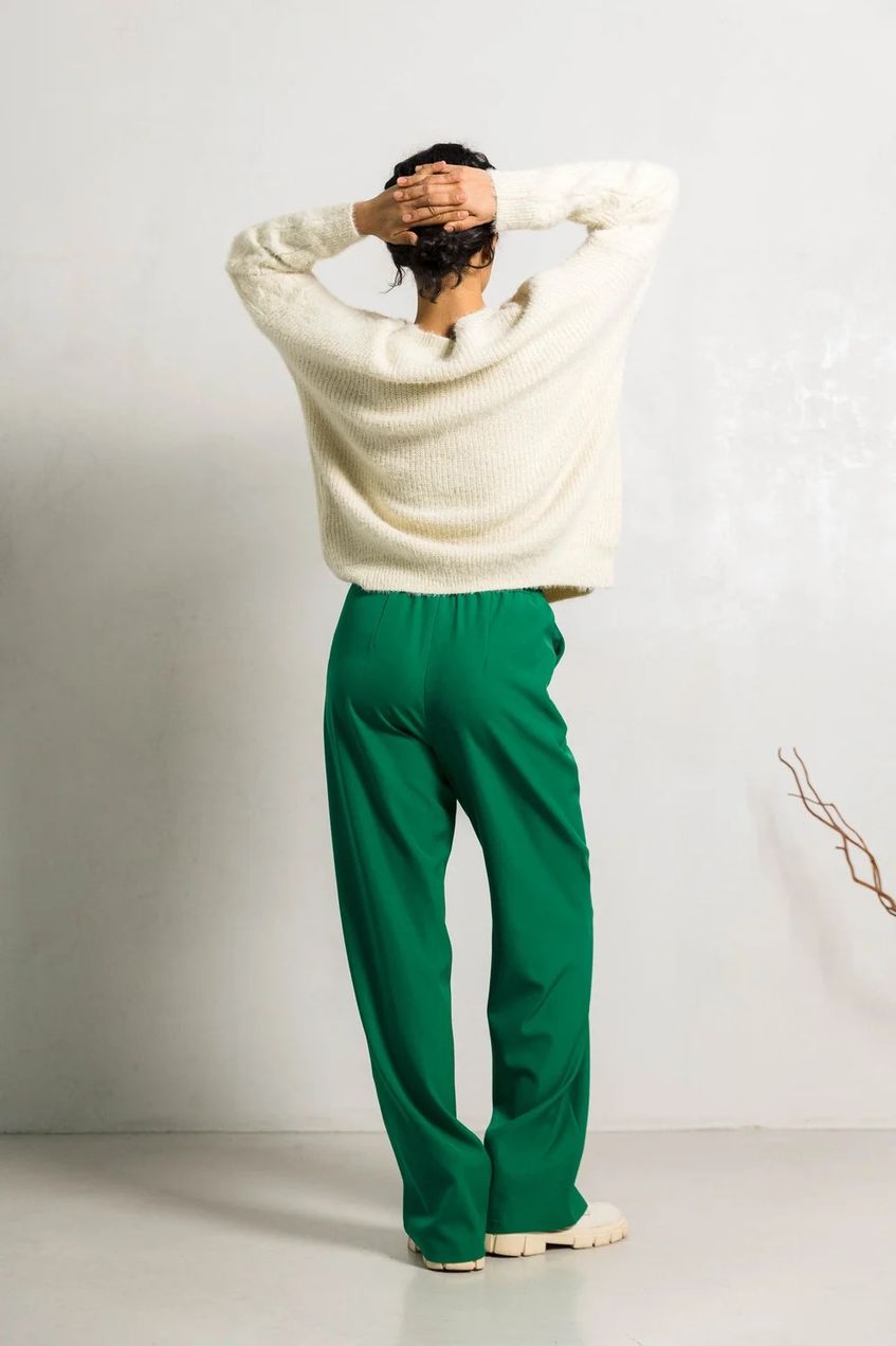 Женские классические прямые брюки свободного кроя SEV-2120.5532 зеленые